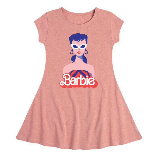 Barbie - Retro Swimsuit - Original Logo - Toddler And Youth Girls Fit And Flare Dress