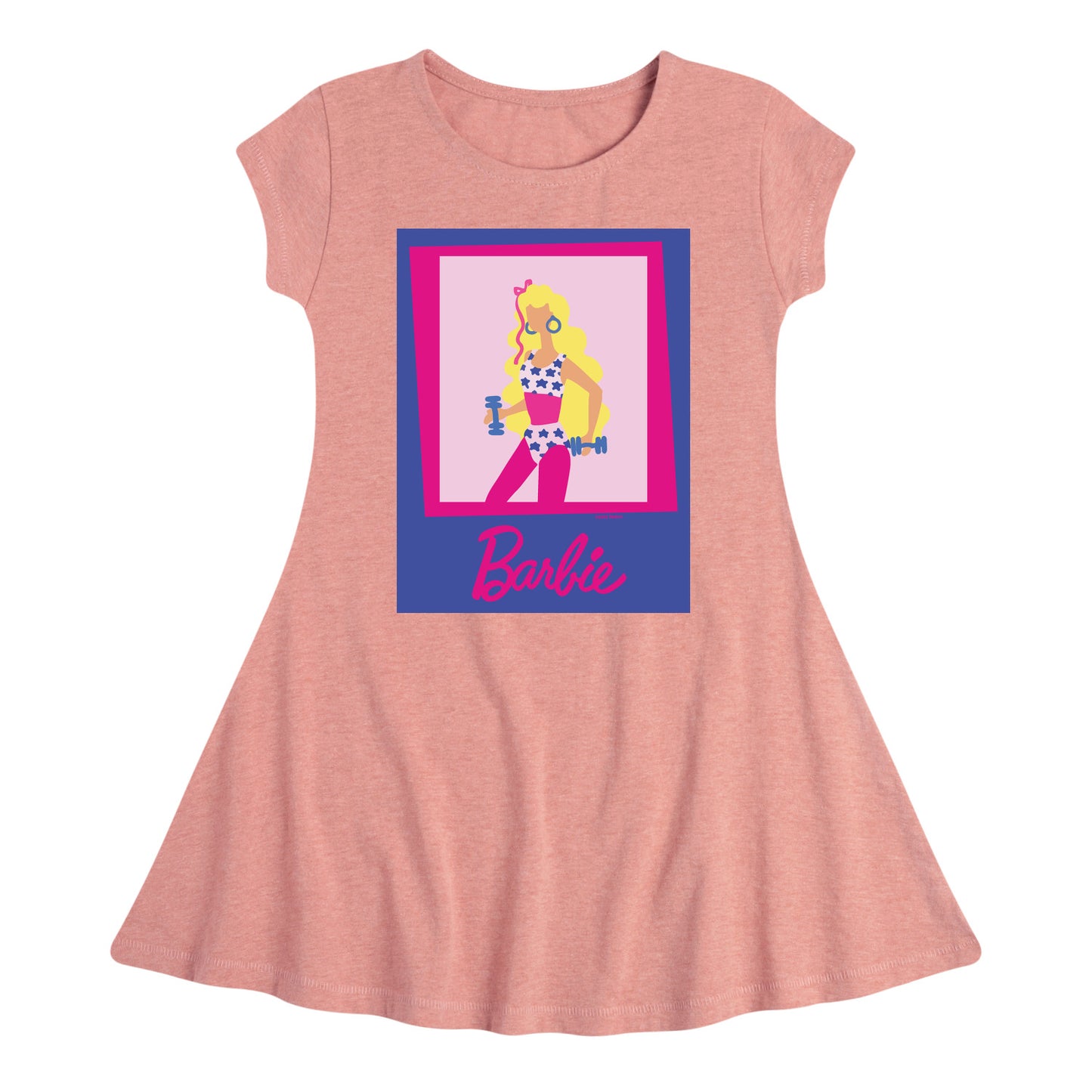 Barbie - Fitness Barbie - Work Out - Toddler And Youth Girls Fit And Flare Dress