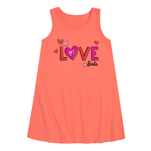 Barbie - Patterned Love - Toddler and Youth Girls A-line Dress