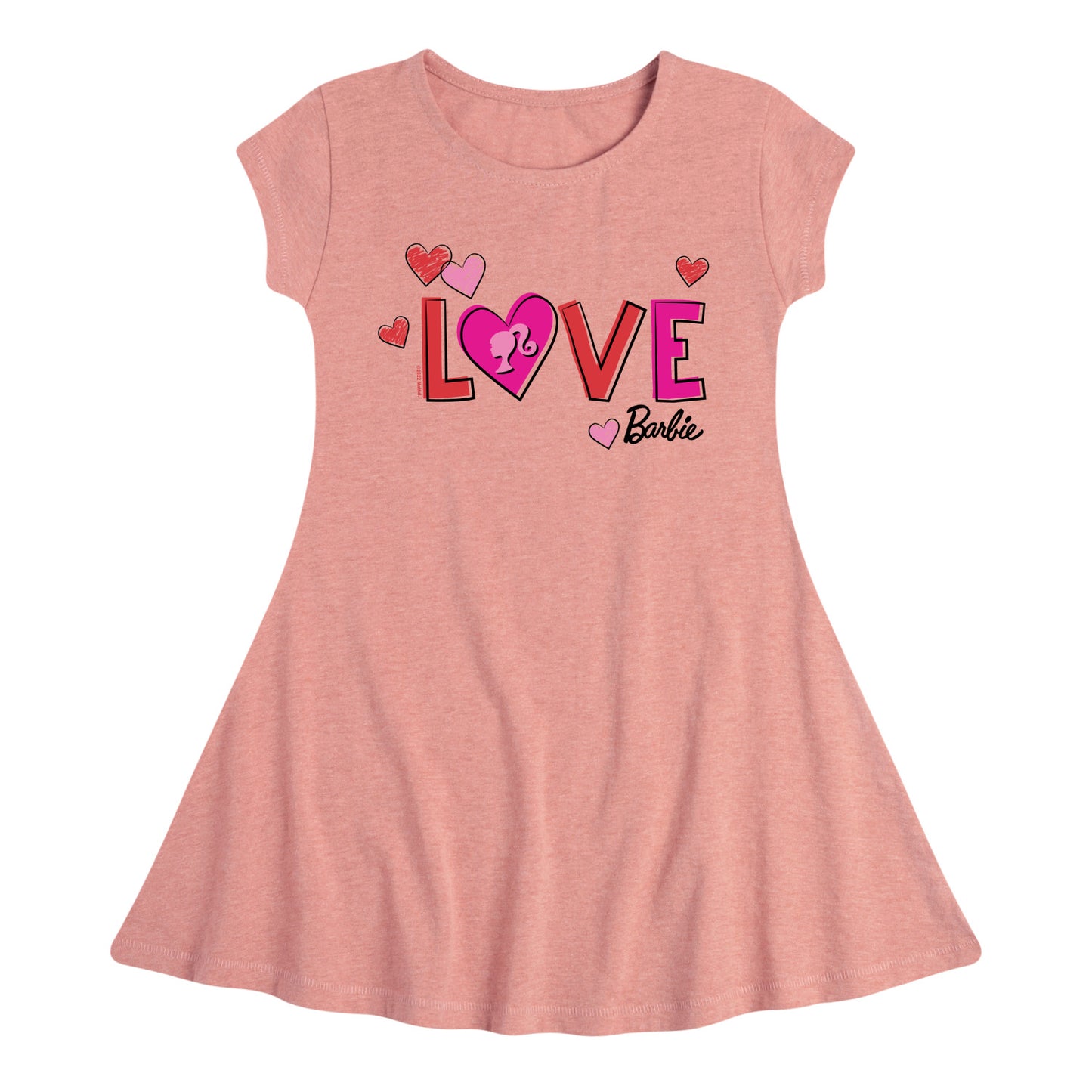 Barbie - Patterned Love - Toddler And Youth Girls Fit And Flare Dress