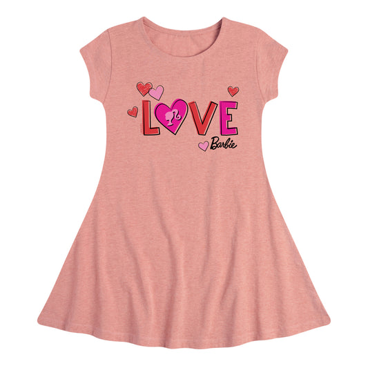 Barbie - Patterned Love - Toddler And Youth Girls Fit And Flare Dress
