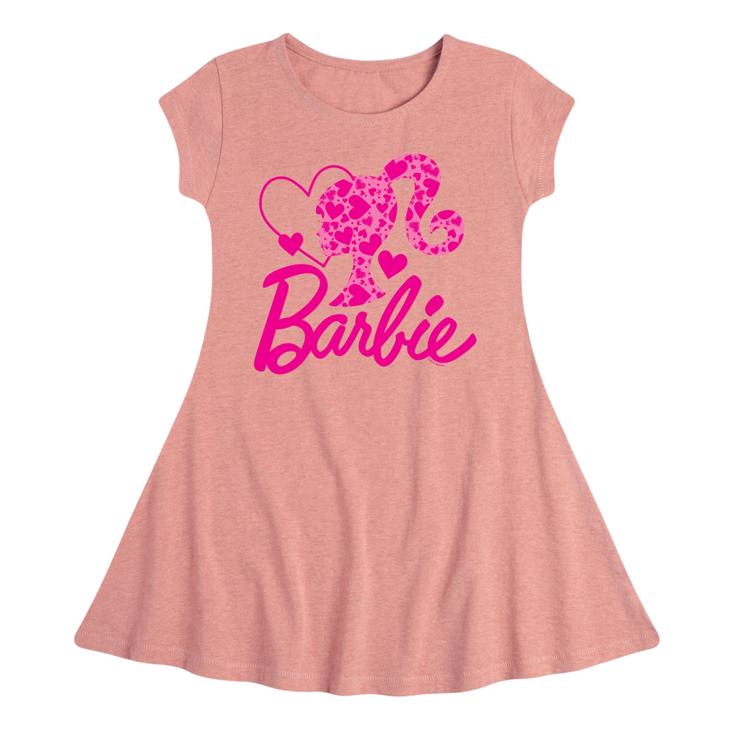 Barbie - Logo Hearts - Toddler And Youth Girls Fit And Flare Dress