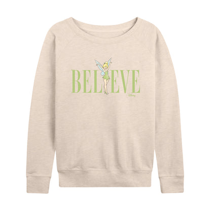 Tinker Bell - Believe  - Ladies French Terry Long Sleeve Shirt
