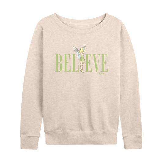 Tinker Bell - Believe  - Ladies French Terry Long Sleeve Shirt