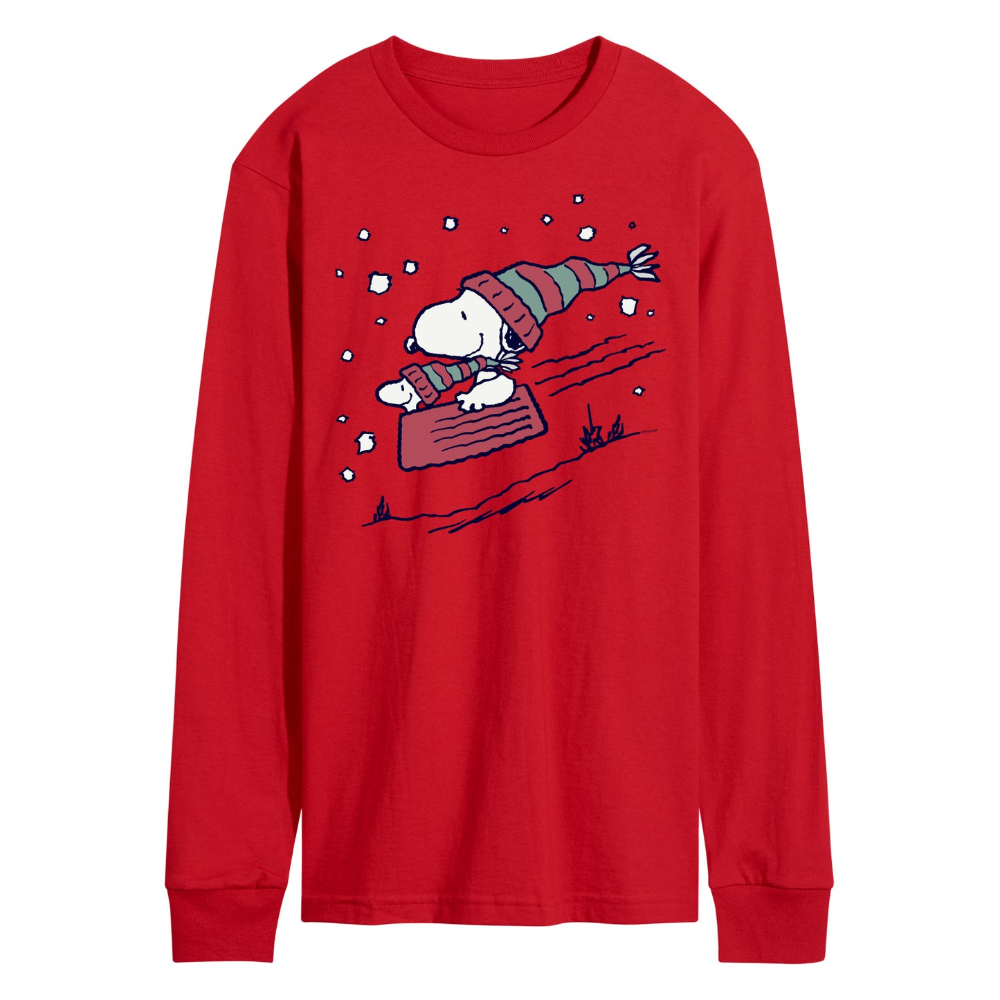 Peanuts - Snoopy Sledding - Men's Long Sleeve T-Shirt