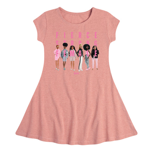 Barbie - Fierce Strong Female - Power Pose - Toddler And Youth Girls Fit And Flare Dress