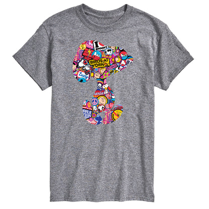 Peanuts - Snoopy Silhouette Pattern - Men's Short Sleeve Graphic T-Shirt