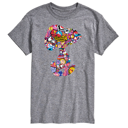 Peanuts - Snoopy Silhouette Pattern - Men's Short Sleeve Graphic T-Shirt