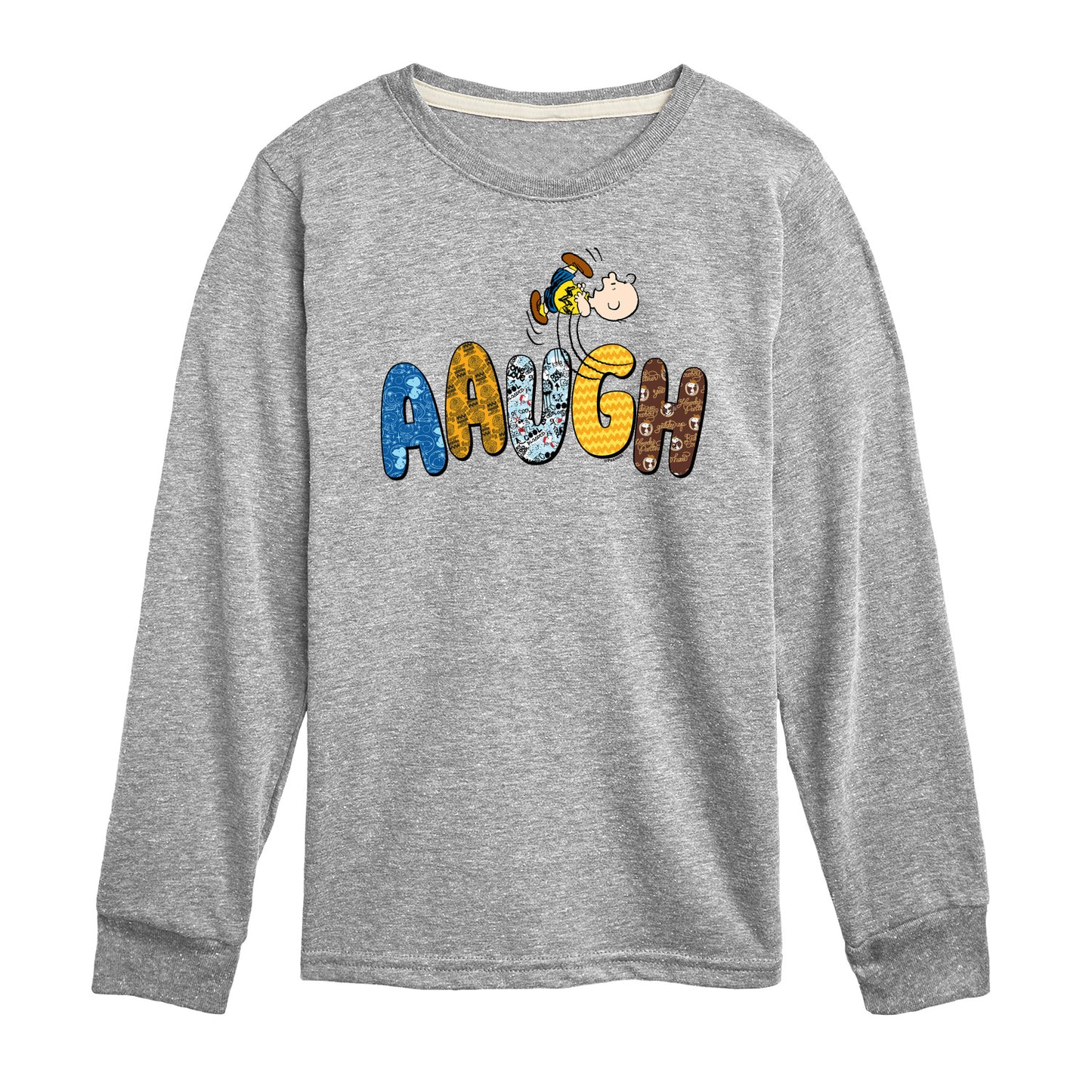 Peanuts - Aaugh Pattern Charlie Brown - Toddler And Youth Long Sleeve Graphic T-Shirt