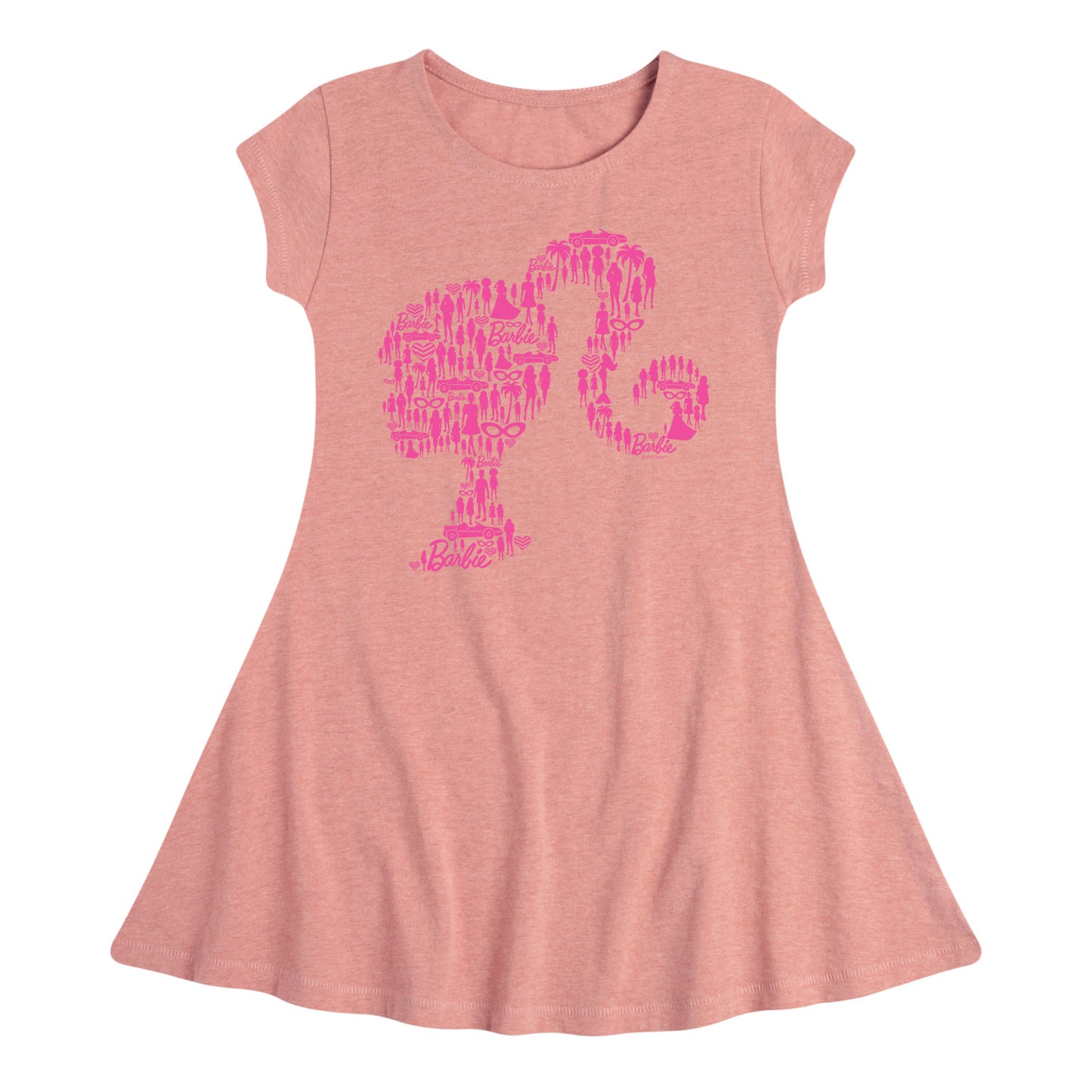 Barbie - Individual Classic Icons Create Silhouette - Toddler And Youth Girls Fit And Flare Dress