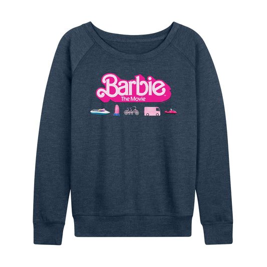 Barbie the Movie - Barbie Transportaion Vehicles - Women's Lightweight French Terry Long Sleeve Shirt