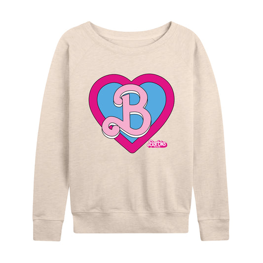 Barbie the Movie - Heart Crest - Women's Lightweight French Terry Long Sleeve Shirt