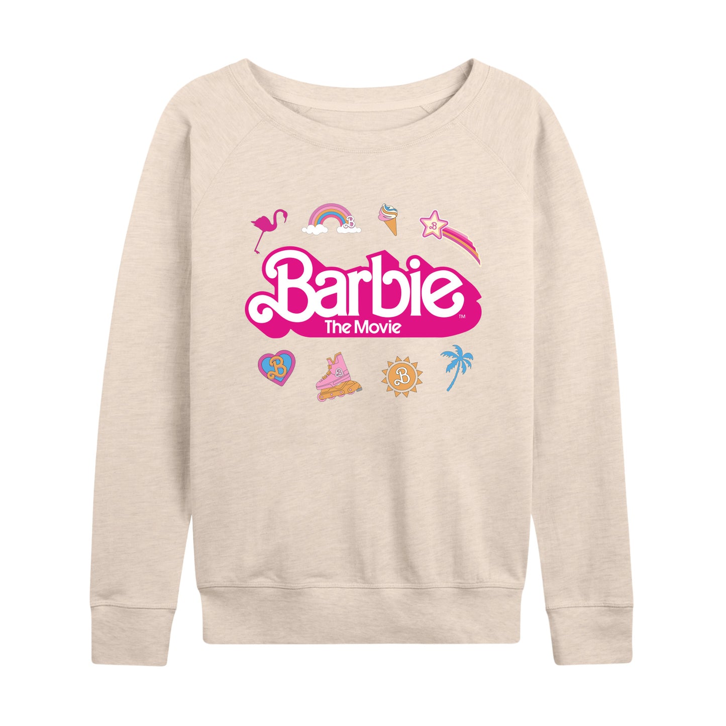 Barbie the Movie - Movie Logo Icons - Women's Lightweight French Terry Long Sleeve Shirt
