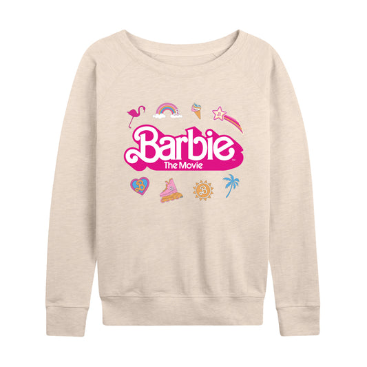 Barbie the Movie - Movie Logo Icons - Women's Lightweight French Terry Long Sleeve Shirt