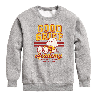 Peanuts - Good Grief Academy - Toddler & Youth Crewneck Fleece Sweatshirt