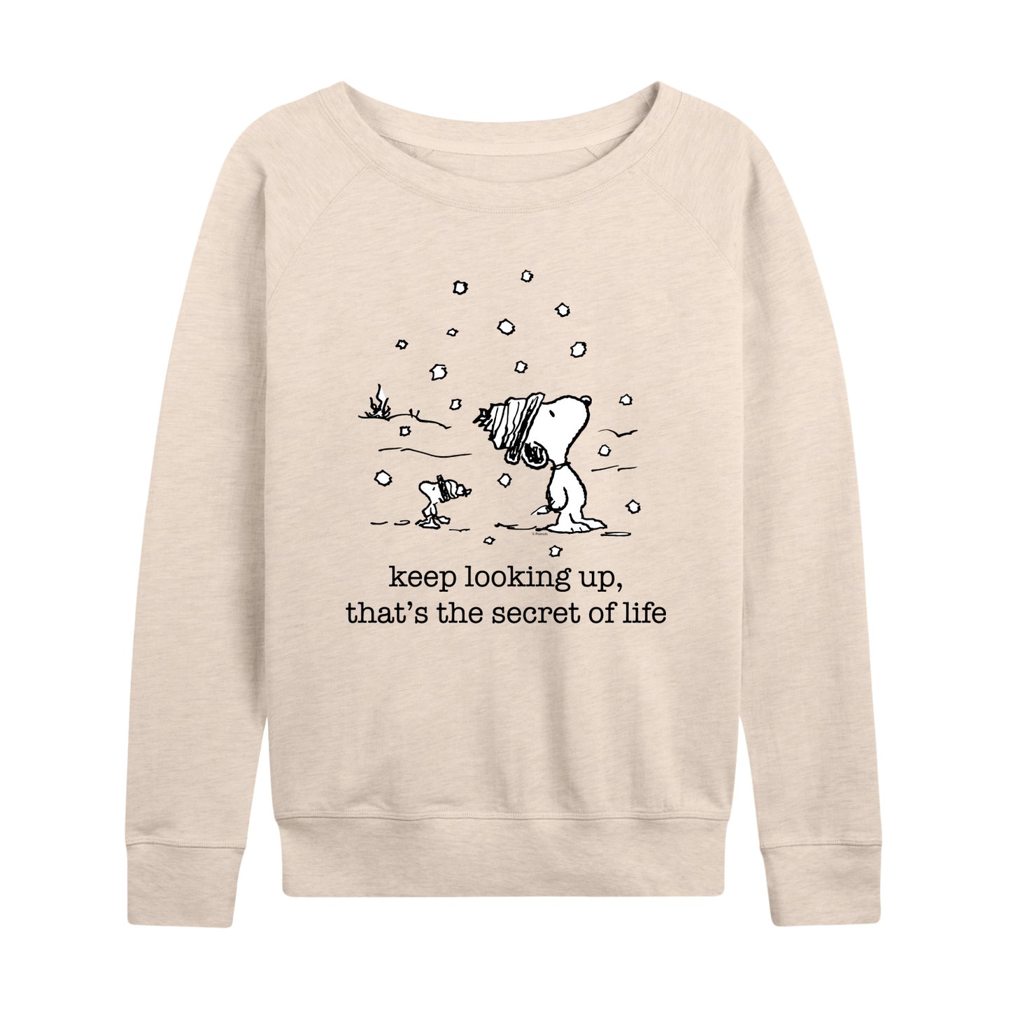 Peanuts - Dec Snoopy Woodstock Snowfall - Women's French Terry Long Sleeve Pullover