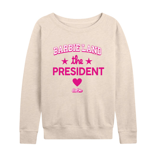 Barbie the Movie - Barbie Land President - Women's Lightweight French Terry Long Sleeve Shirt