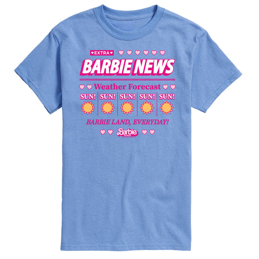 Barbie the Movie - Barbie Land New Weather Forecast - Sunny - Men's Short Sleeve Graphic T-Shirt