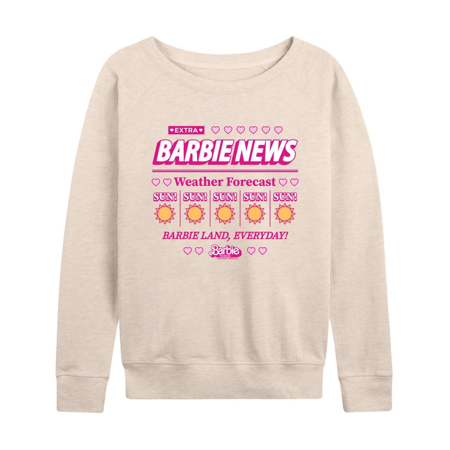 Barbie the Movie - Barbie Land New Weather Forecast - Sunny - Women's Lightweight French Terry Long Sleeve Shirt