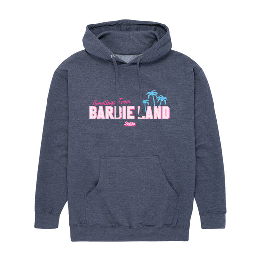 Barbie the Movie - Greetings from Barbie Land - Men's Pullover Hooded Fleece Sweatshirt