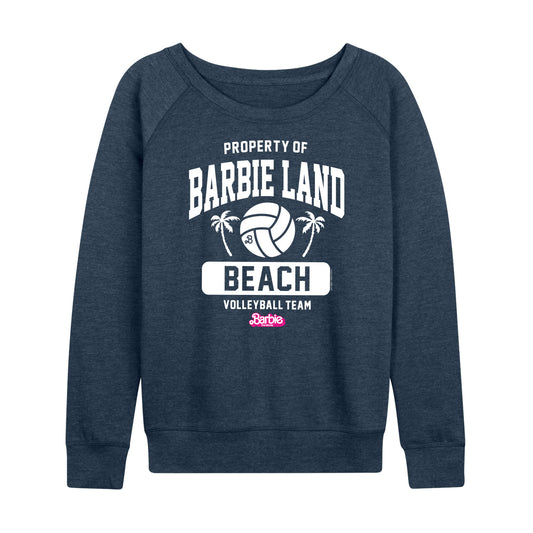 Barbie the Movie - Property of Barbie Land Beach Volleyball - Women's Lightweight French Terry Long Sleeve Shirt