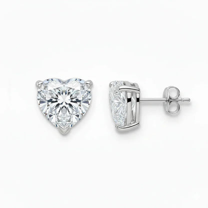 IGI Certified Heart Lab Grown Diamond Solitaire Stud Earrings White Gold