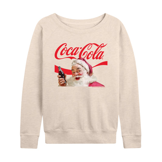 Coca-Cola - Santa Closeup - Women's French Terry Long Sleeve Pullover