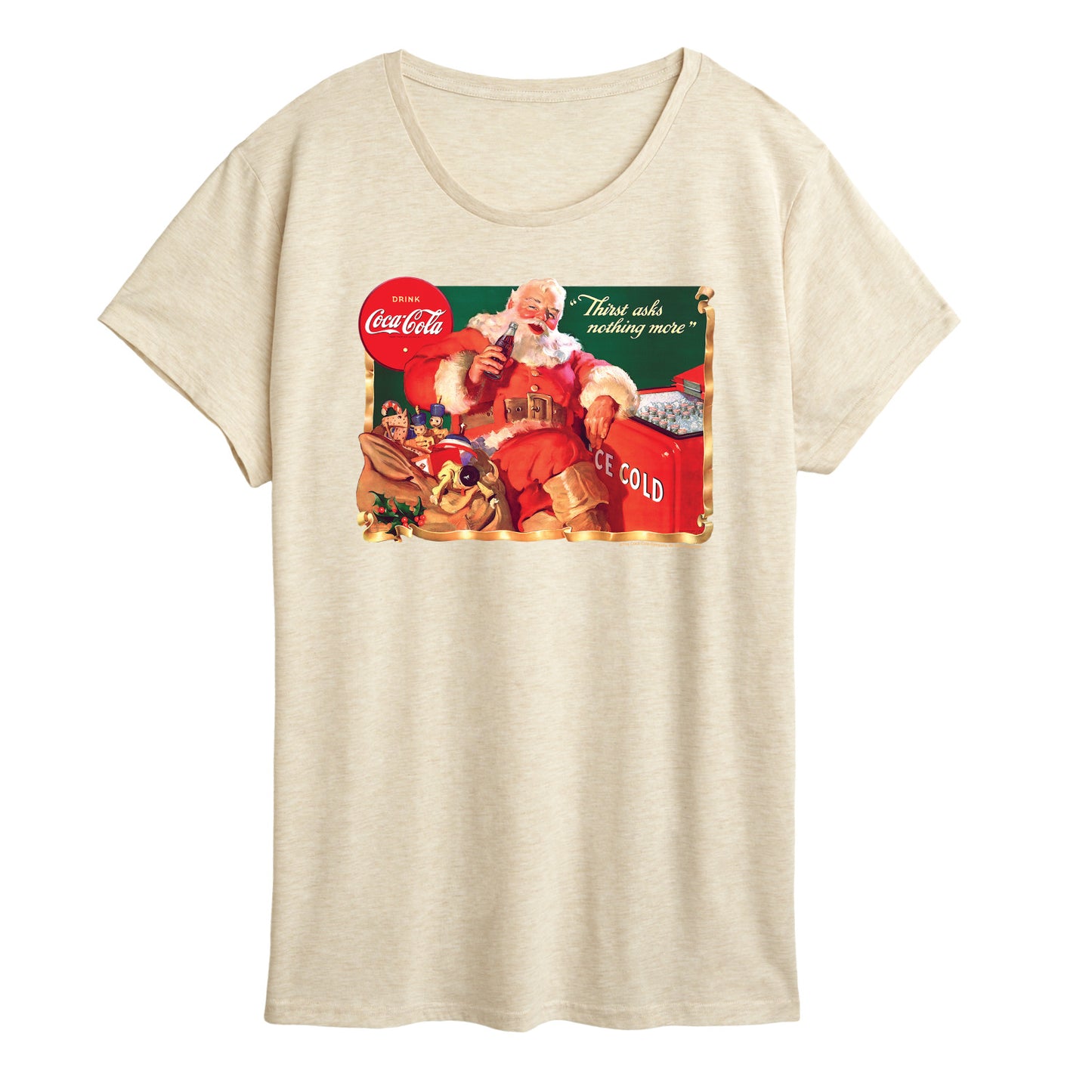Coca-Cola - Vintage Santa at Ice Cooler - Women's Short Sleeve Graphic T-Shirt