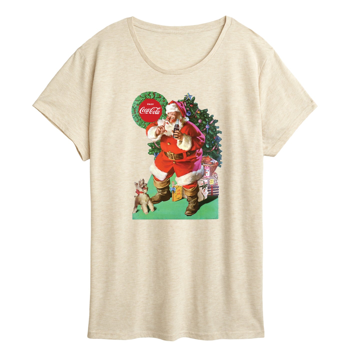 Coca-Cola - Vintage Santa With Dog - Women's Short Sleeve Graphic T-Shirt