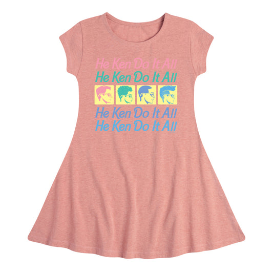 Barbie - He Ken Can Do It All - Toddler & Youth Girls Fit & Flare Dress