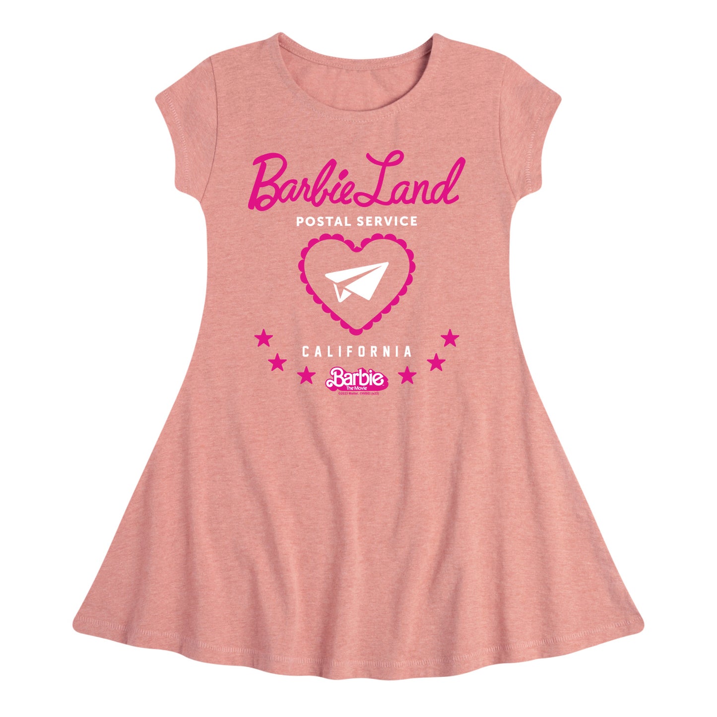 Barbie - Barbie Land Postal Service California - Toddler & Youth Girls Fit & Flare Dress
