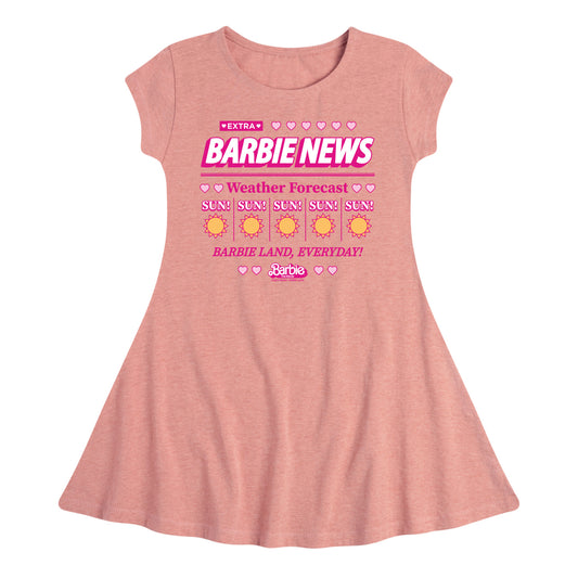 Barbie - Barbie News Weather Forecast Sun! Everyday - Toddler & Youth Girls Fit & Flare Dress