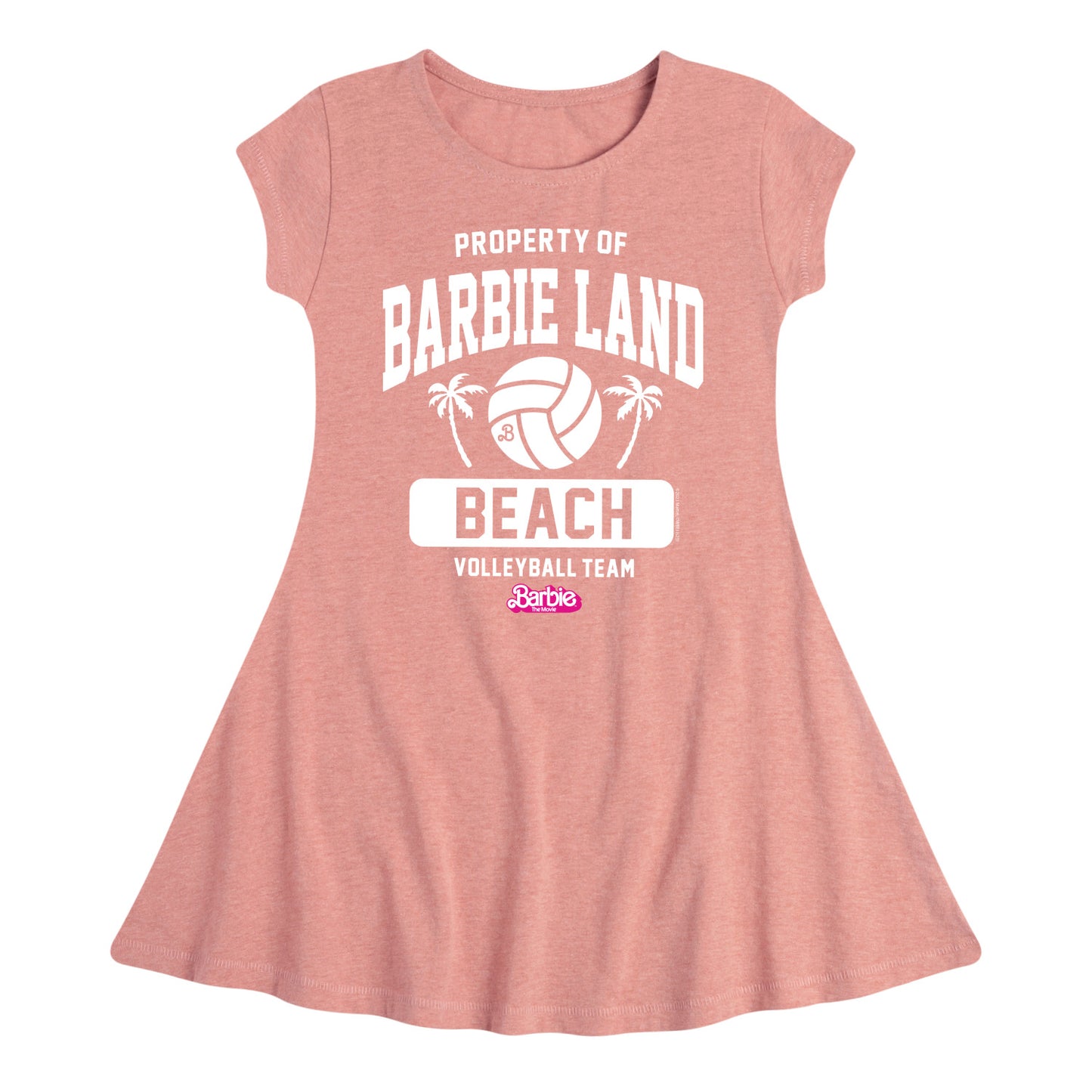 Barbie - Property of Barbie Land Beach Volleyball Team - Toddler & Youth Girls Fit & Flare Dress