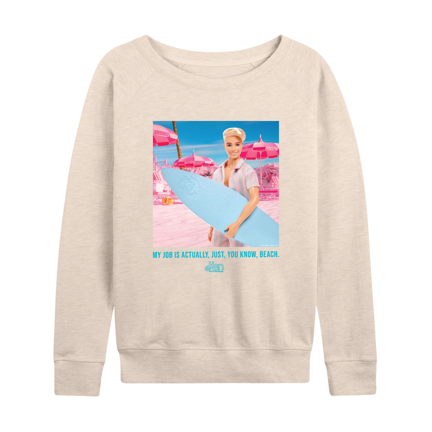 Barbie The Movie - Ken My Job Is Beach - Women's Lightweight French Terry Long Sleeve Shirt