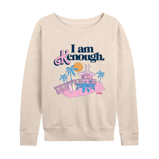 Barbie The Movie - I Am Kenough Lifeguard Stand - Women's Lightweight French Terry Long Sleeve Shirt