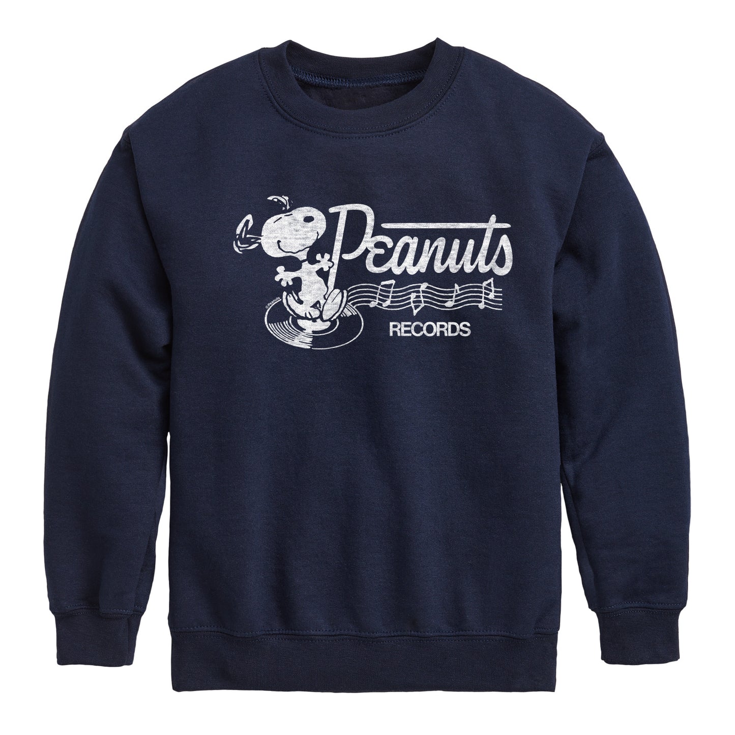 Peanuts - Records Dancing Snoopy - Toddler & Youth Crewneck Fleece Sweatshirt