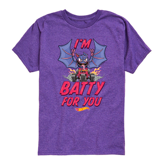 Hot Wheels - I'm Batty For You - Toddler & Youth Short Sleeve Graphic T-Shirt