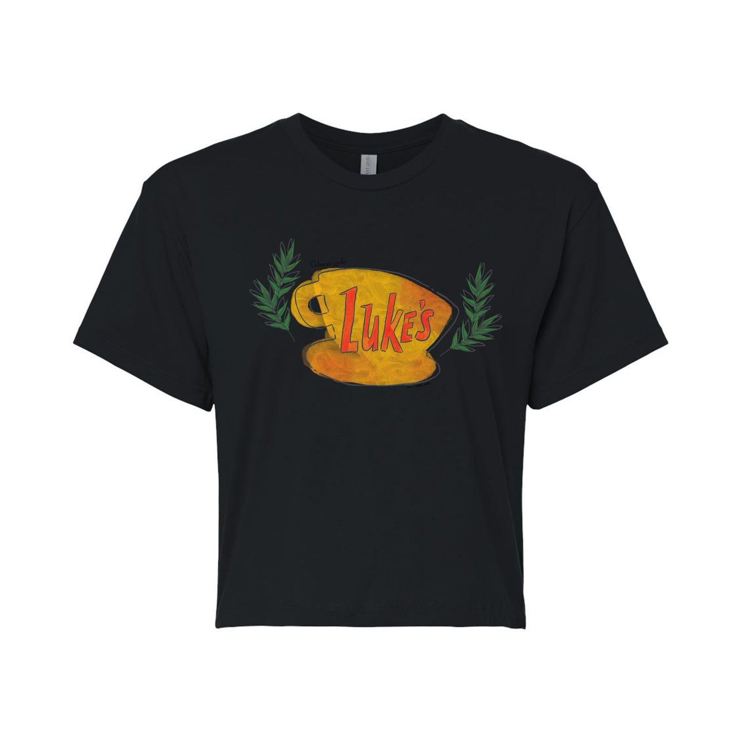 Gilmore Girls - Luke's Coffee Cup - Juniors Cropped Short Sleeve Graphic T-Shirt