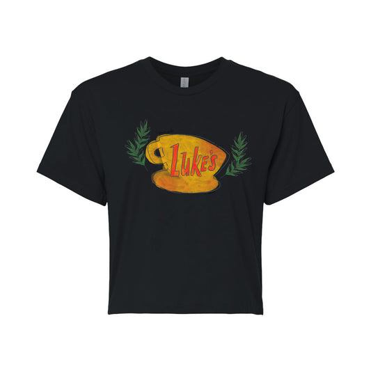 Gilmore Girls - Luke's Coffee Cup - Juniors Cropped Short Sleeve Graphic T-Shirt