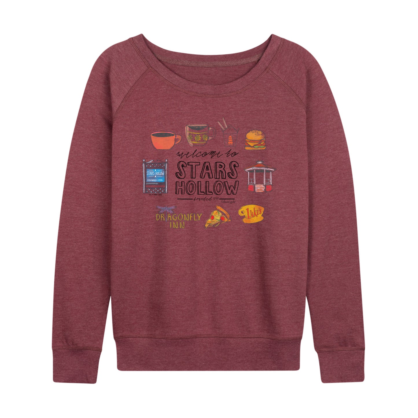 Gilmore Girls - Stars Hollow Grid - Women's French Terry Long Sleeve Pullover