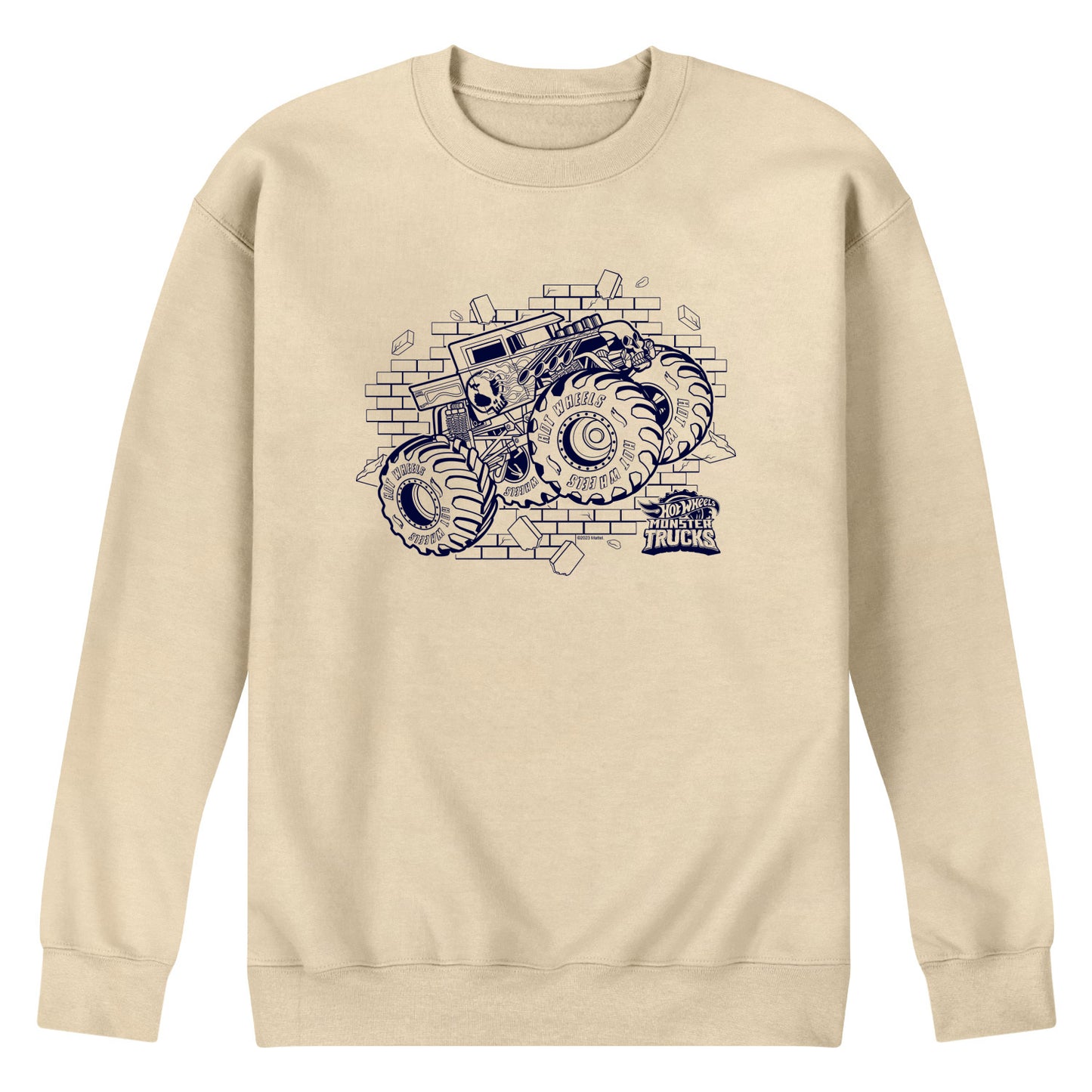 Hot Wheels - Bone Shaker Monster Truck - Men's Long Sleeve Crew Fleece Sweatshirt