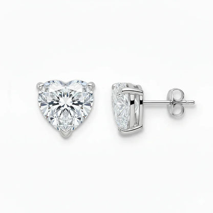 IGI Certified Heart Lab Grown Diamond Solitaire Stud Earrings White Gold