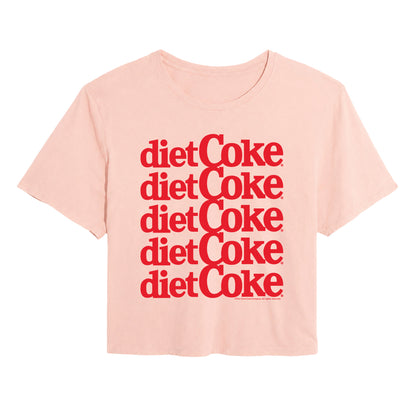 Coca-Cola - Diet Stacked - Juniors Cropped Graphic T-Shirt