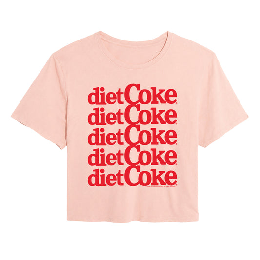 Coca-Cola - Diet Stacked - Juniors Cropped Graphic T-Shirt