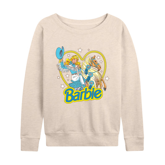 Barbie - Retro Western Comic-Women's French Terry Long Sleeve Shirt