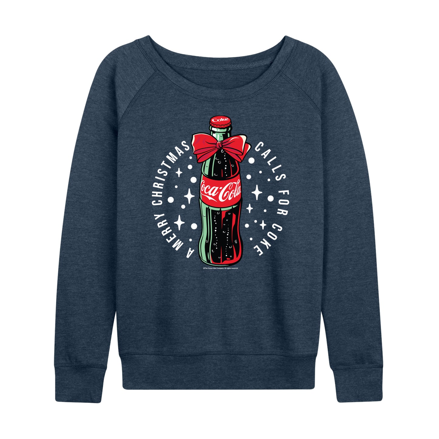 Coca-Cola - Happy Holidays Bottle - Women's French Terry Long Sleeve Pullover