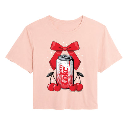 Coca-Cola - Coquette Cherry - Juniors Cropped Graphic T-Shirt