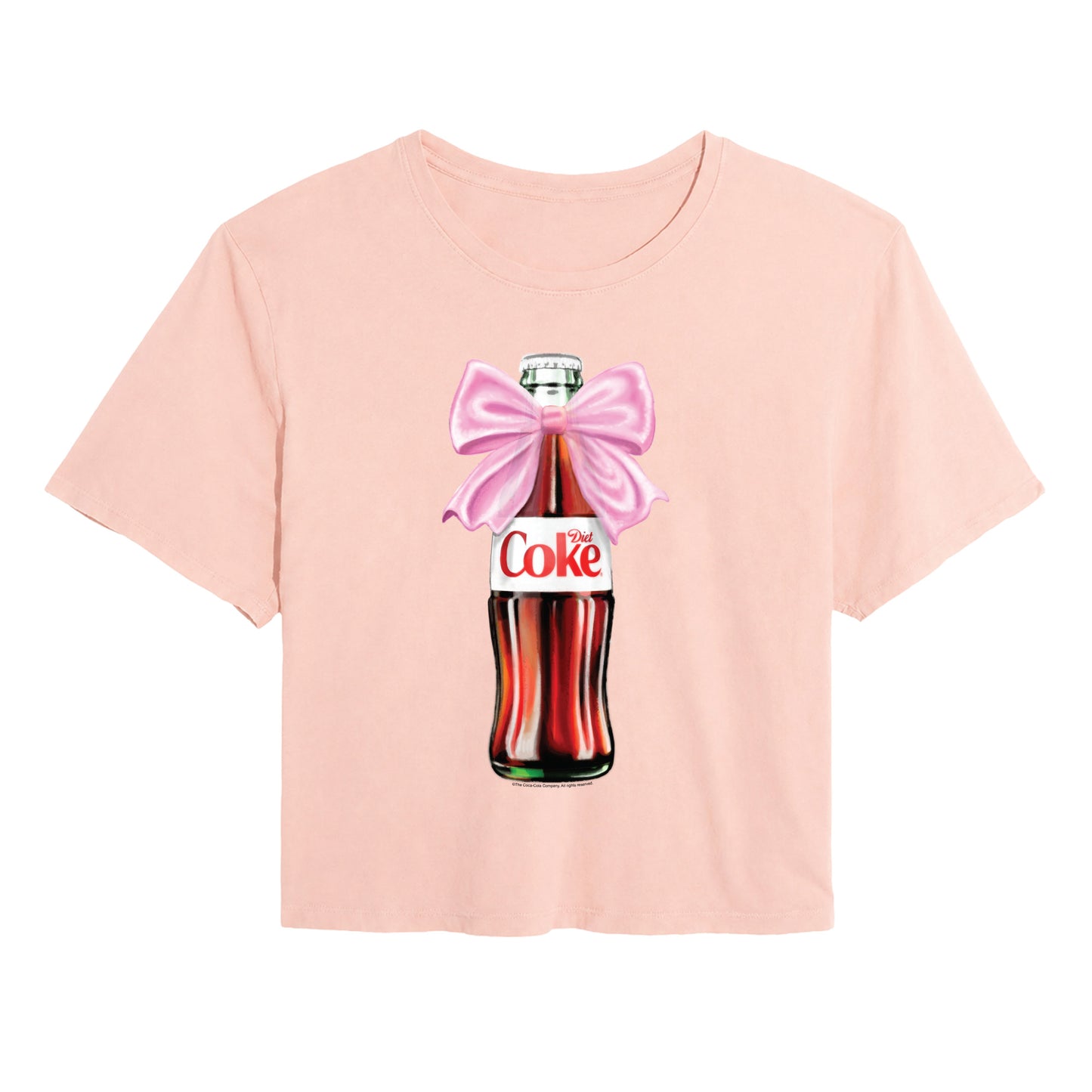 Coca-Cola - Diet Bottle Bow - Juniors Cropped Graphic T-Shirt