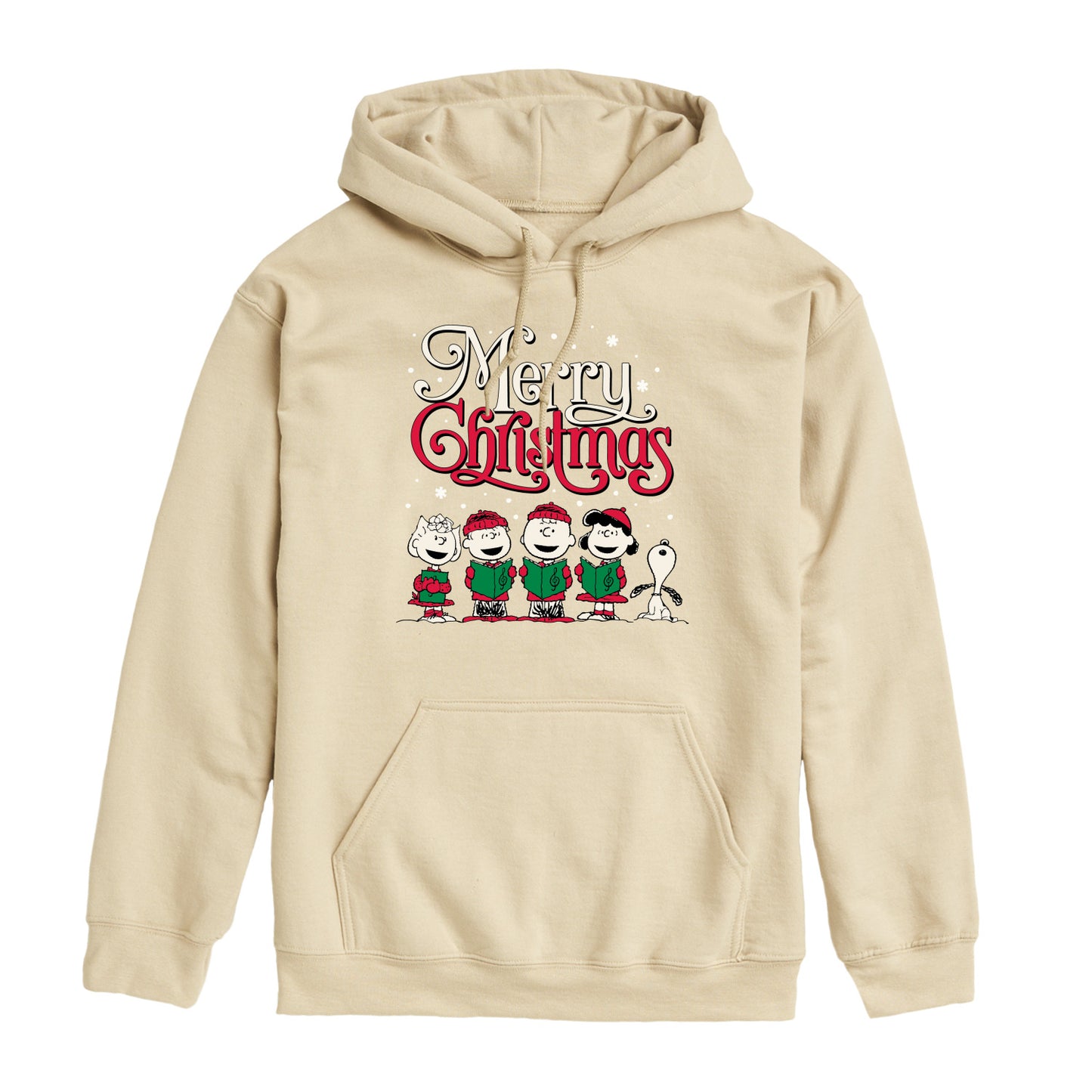 Peanuts - Merry Christmas Choir - Men's Long Sleeve Fleece Pullover Hoodie