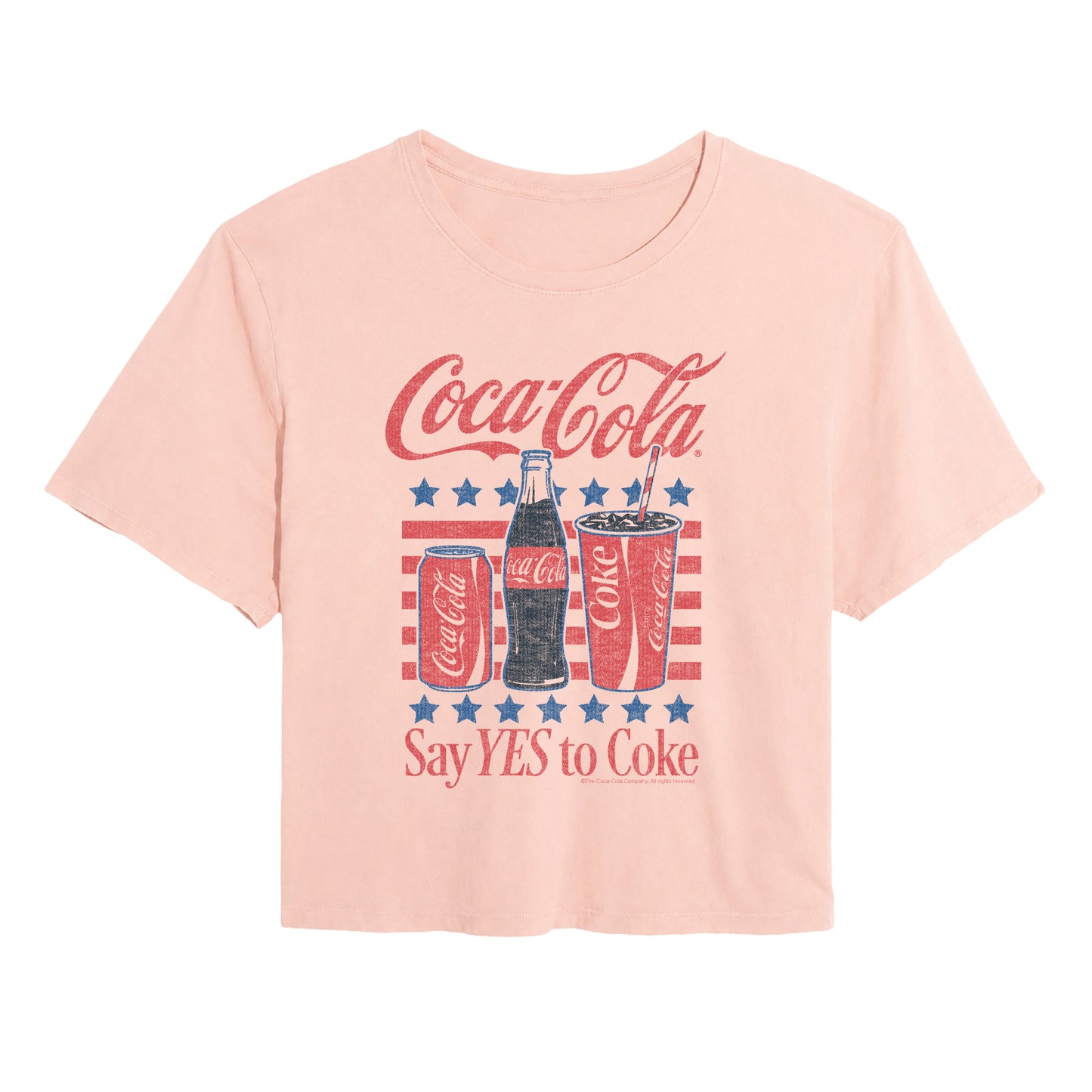 Coca-Cola - Say Yes To - Juniors Cropped Graphic T-Shirt